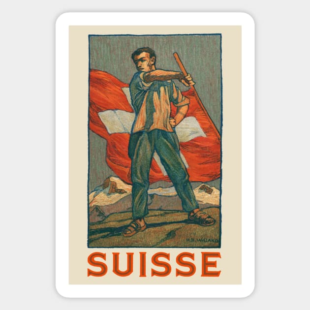 Switzerland Suisse Vintage Patriotic Sticker by MatchbookGraphics